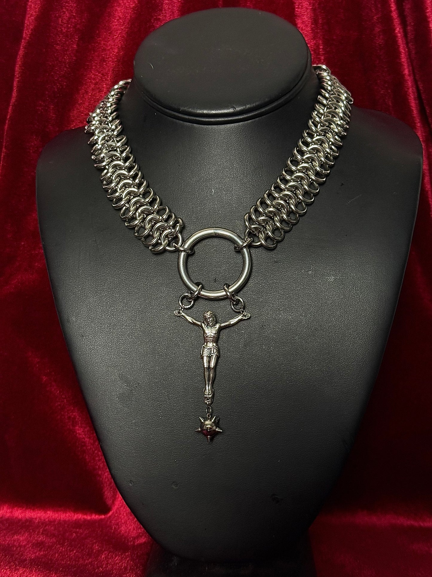 Crucified Chainmaille choker