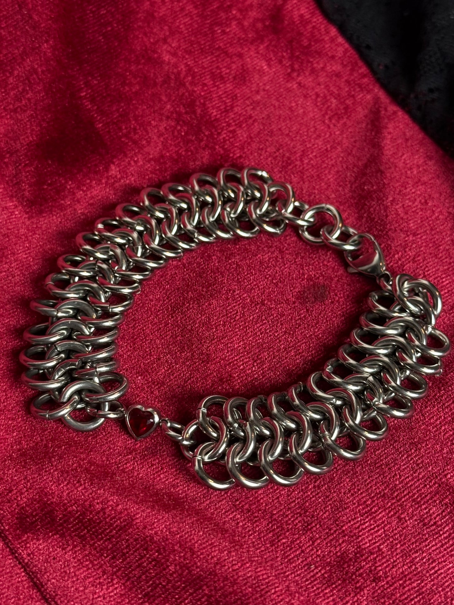 Chainmaille heart bracelet