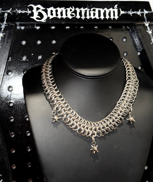 Chainmaille flail necklace