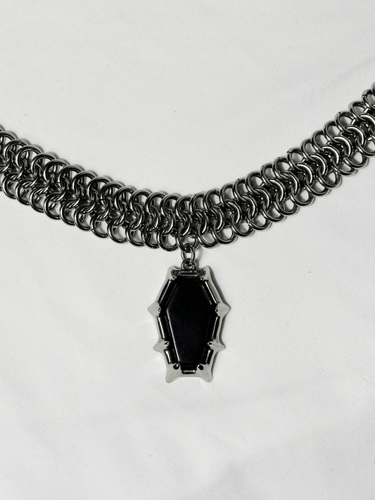 Chainmaille Void Coffin Necklace