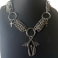 Chainmaille coffin necklace