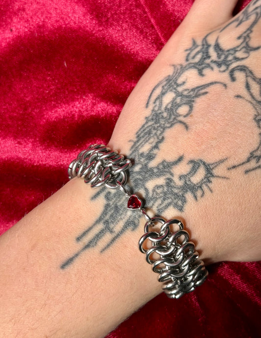 Chainmaille heart bracelet