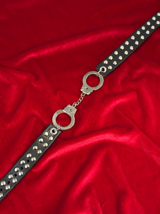 Leather Handcuff choker